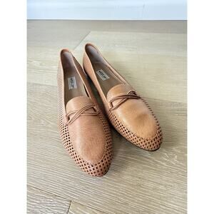 Vintage West 31st Natural Woven Leather Loafer Made In Brazil Classic Tan 8.5